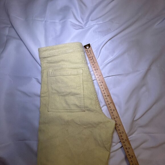 Paloma Flared Leg Pants Mid-Rise Fit Soft Corduroy Wool Fabric Sunny Yellow W 34 - Picture 8 of 12